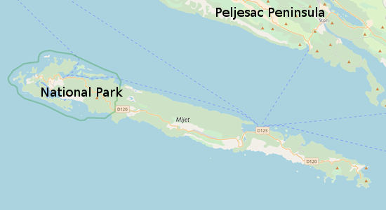 Map of Mljet Island