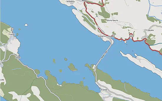 Peljesac Bridge map
